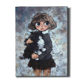 'Girl With Cat' by Alexander Gunin, Canvas Wall Art,Size B Portrait