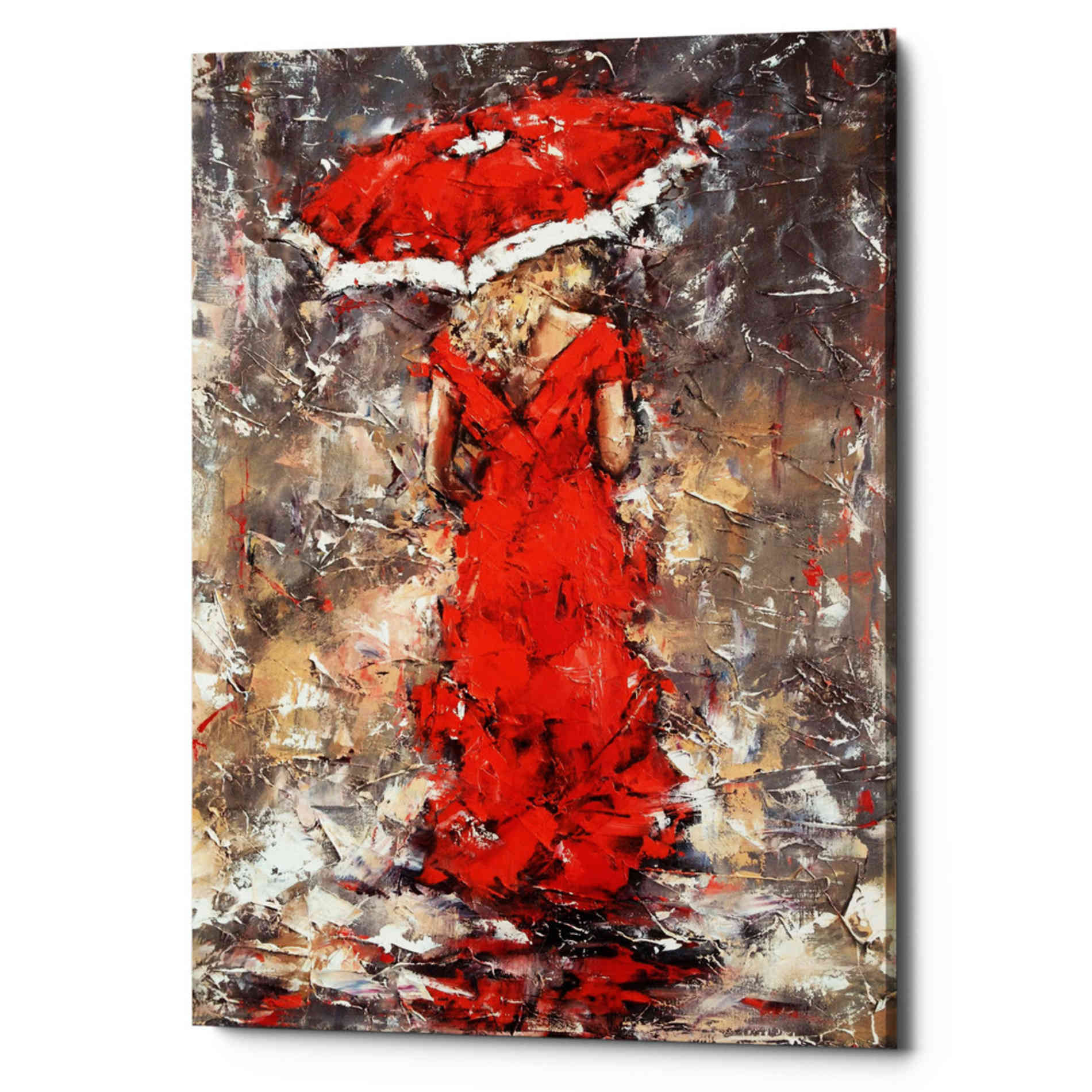 'Woman With Umbrella' by Alexander Gunin, Canvas Wall Art,Size A Portrait