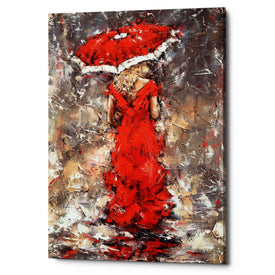 'Woman With Umbrella' by Alexander Gunin, Canvas Wall Art,Size A Portrait