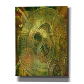 'Grunge Bitcoin' by Steve Hunziker, Canvas Wall Art