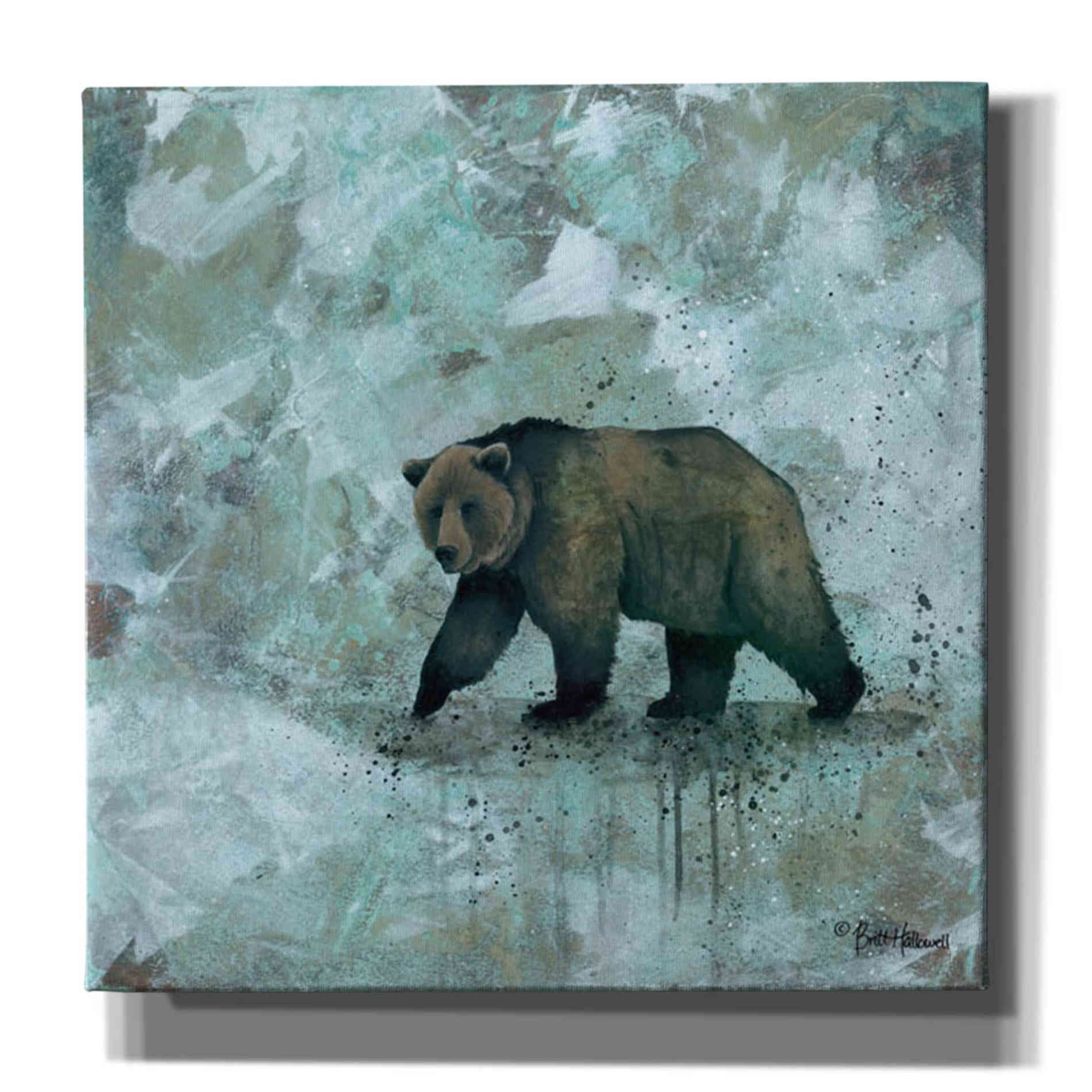 'Simplicity Bear' by Britt Hallowell, Canvas Wall Art,Size 1 Square