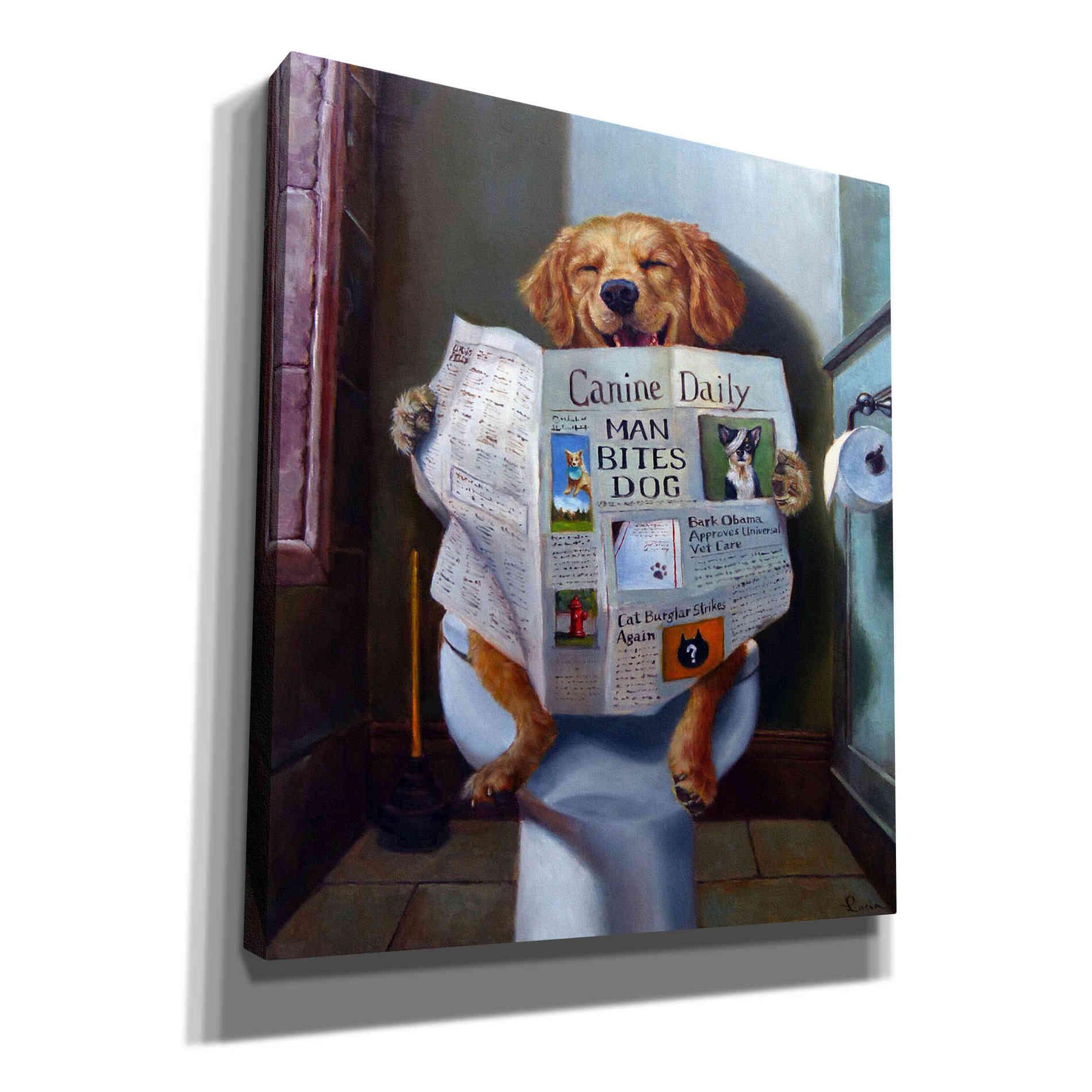 'Dog Gone Funny' by Lucia Heffernan, Canvas Wall Art,Size C Portrait