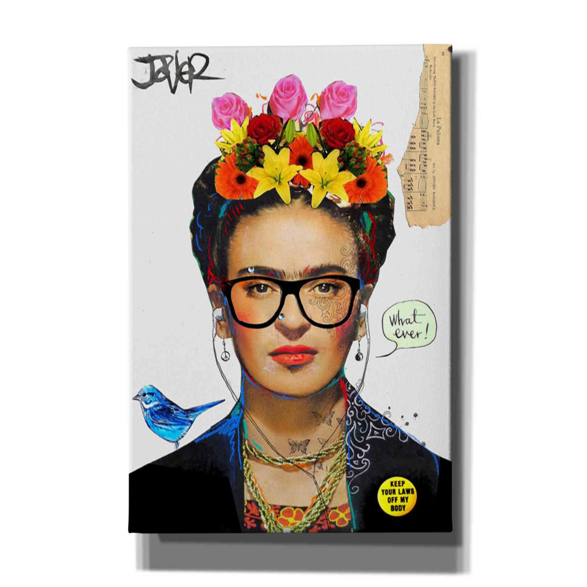'Hipsta Frida' by Loui Jover, Canvas Wall Art,Size A Portrait