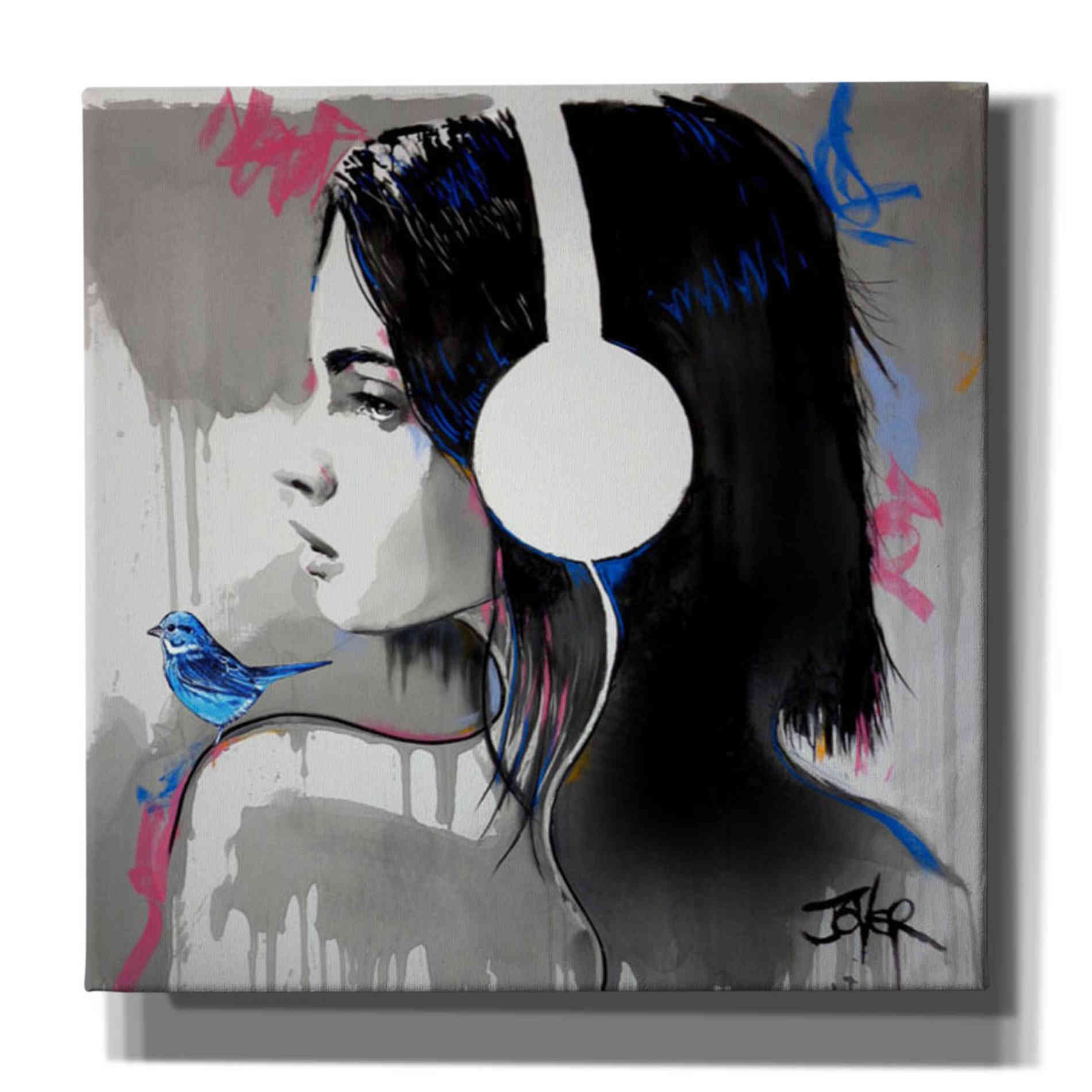 'Life is Music' by Loui Jover, Canvas Wall Art,Size 1 Square