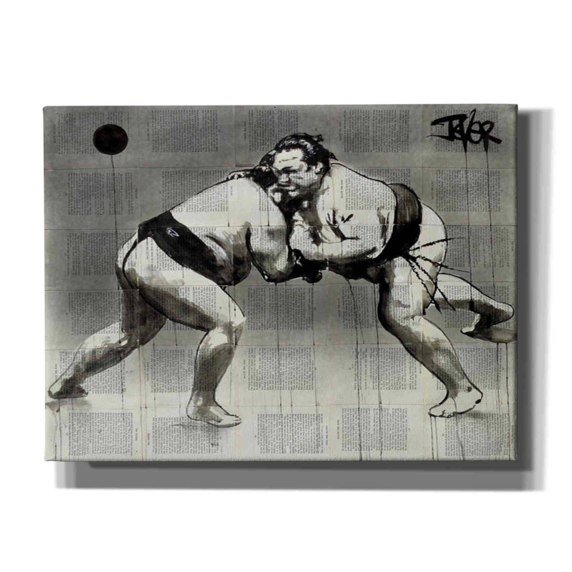 'Sumo' by Loui Jover, Canvas Wall Art,Size C Landscape