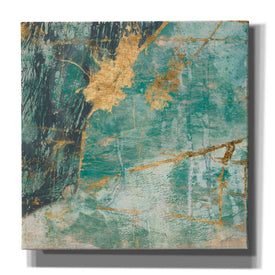 'Teal Lace I' by Jennifer Goldberger Giclee Canvas Wall Art