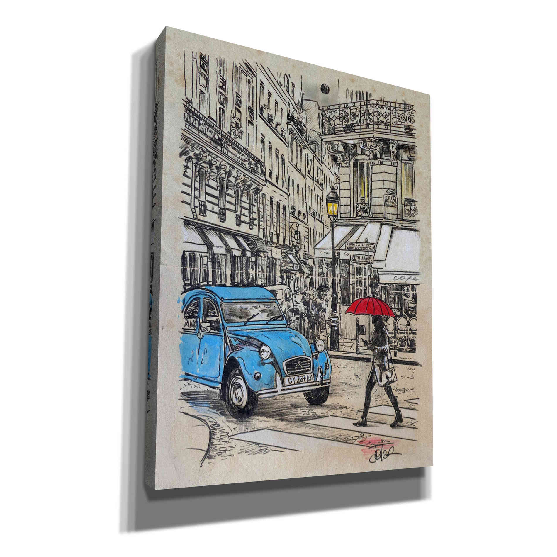 'Blue Citroen' by Loui Jover, Canvas Wall Art