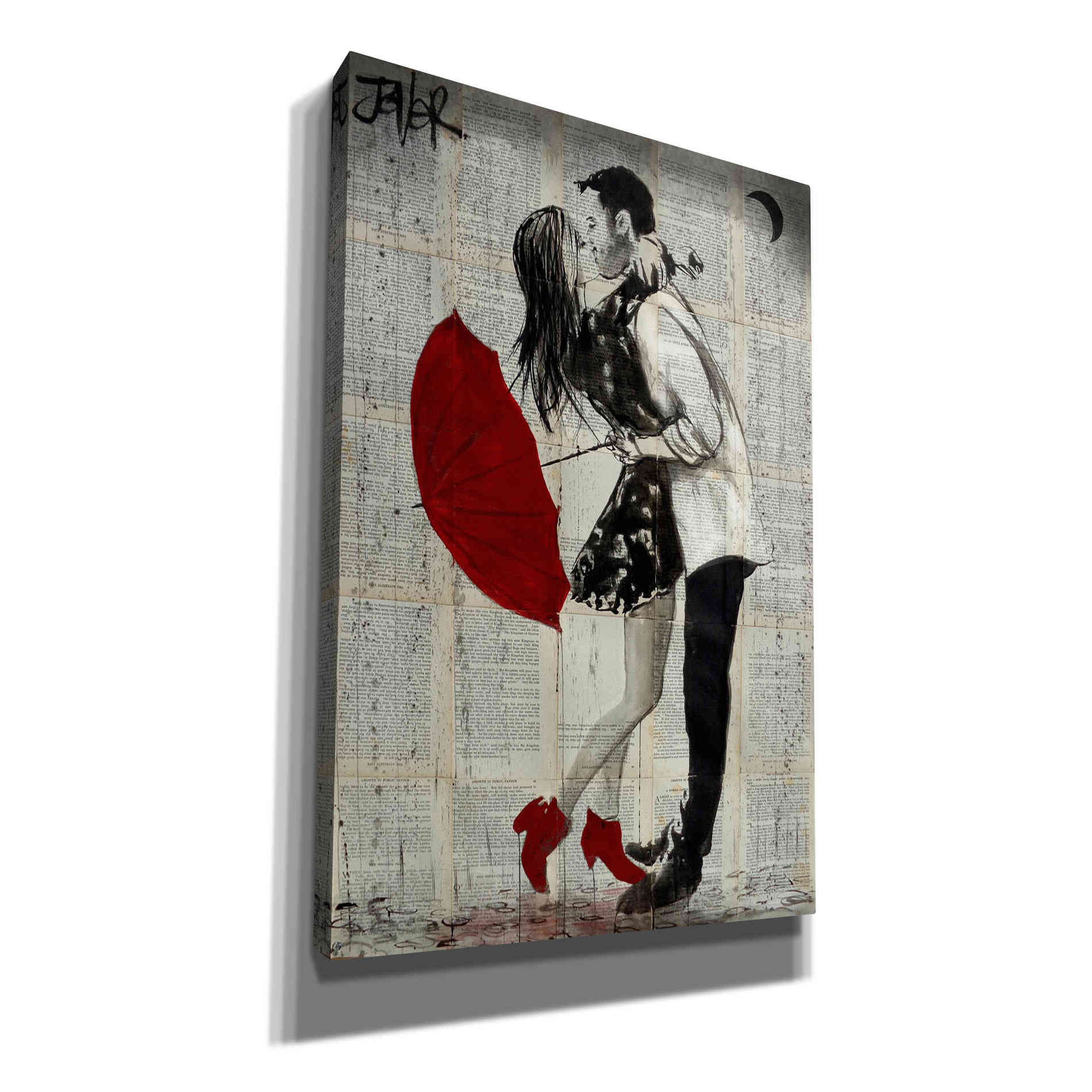 'Never Mnd The Rain' by Loui Jover, Canvas Wall Art