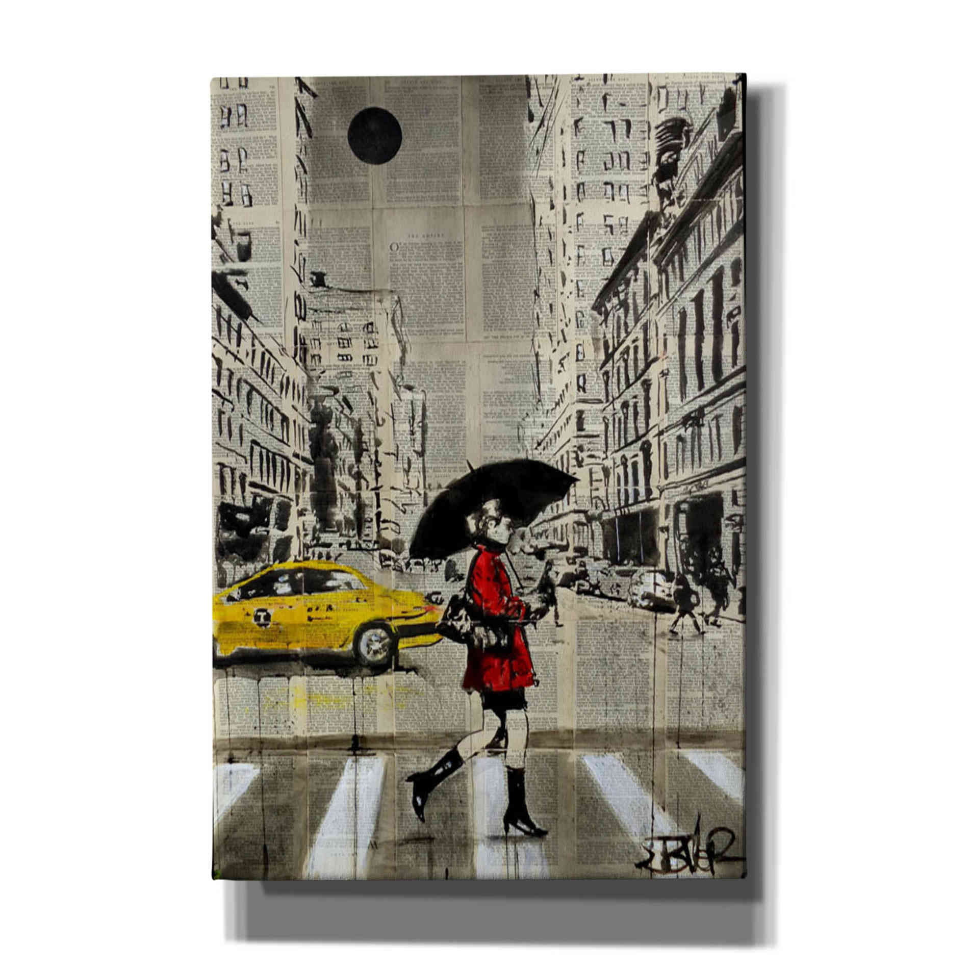 'Red Coat' by Loui Jover, Canvas Wall Art