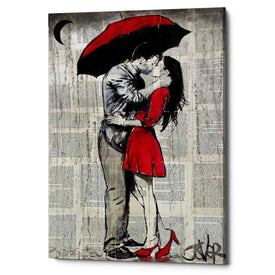 'Red Rainy Love' by Loui Jover, Canvas Wall Art