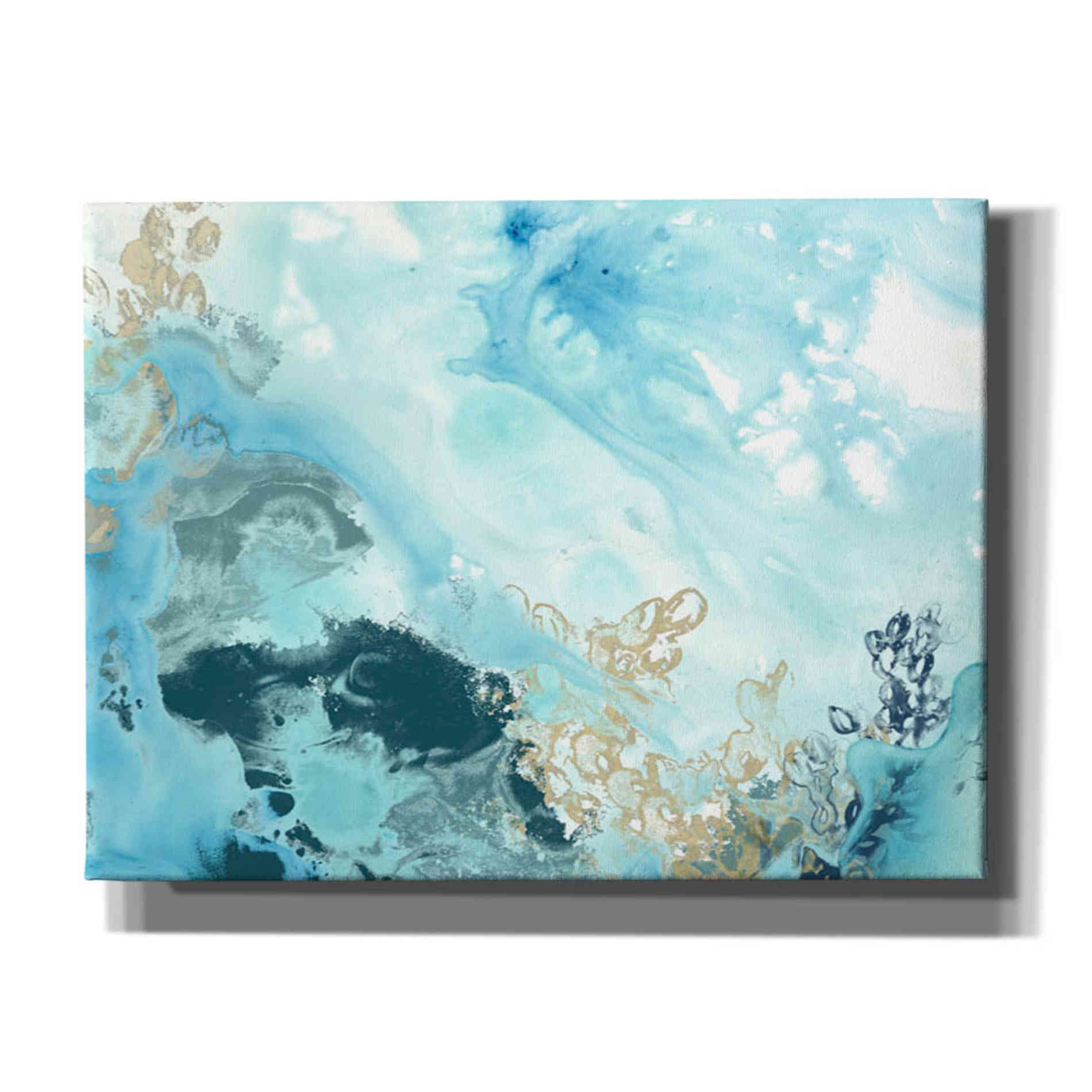 'Aqua Wave Form II' by June Erica Giclee Canvas Wall Art