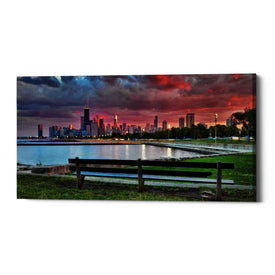 'North Avenue Beach at Sunset,' Canvas Wall Art