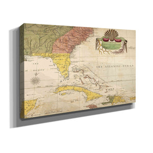 'Map of Carolina, Florida & the Bahama Islands' by Mark Catesby Giclee Canvas Wall Art