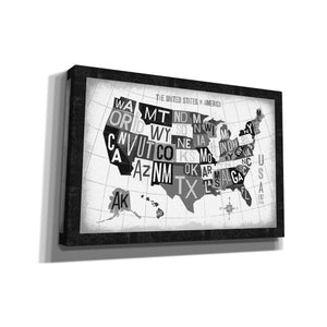 'Letterpress USA Map Dark' by Michael Mullan, Canvas Wall Art