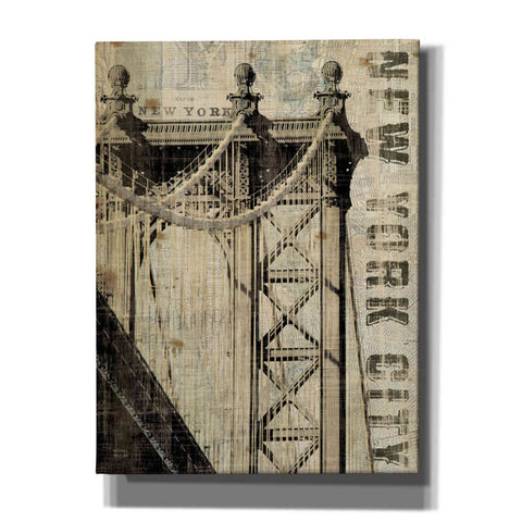 Image of 'Vintage NY Manhattan Bridge' by Michael Mullan, Canvas Wall Art