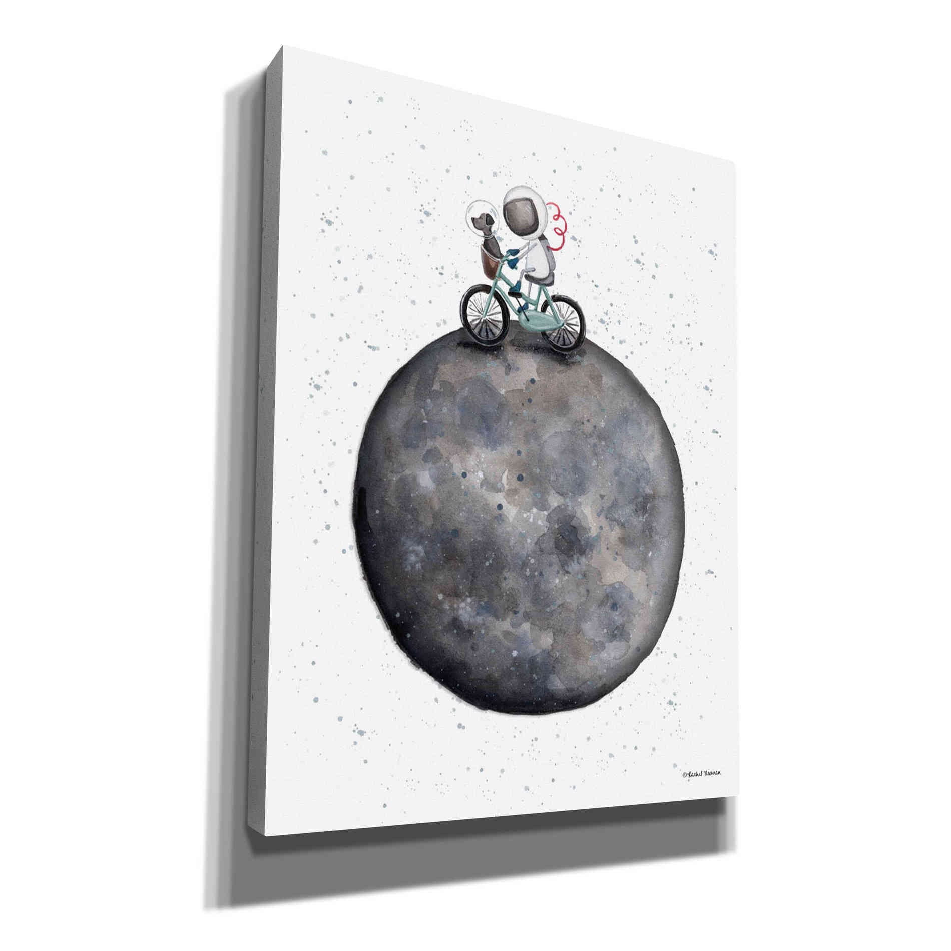 'Bike on Moon' by Rachel Nieman, Canvas Wall Art,Size C Portrait