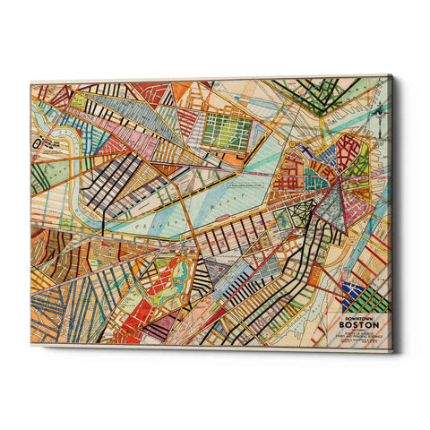 Image of 'Modern Map of Boston' by Nikki Galapon Giclee Canvas Wall Art