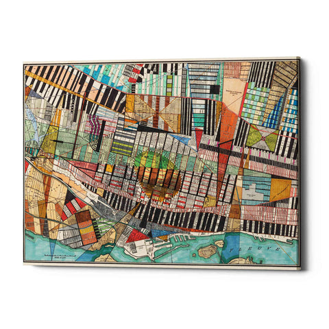Image of 'Modern Map of Montreal' by Nikki Galapon Giclee Canvas Wall Art