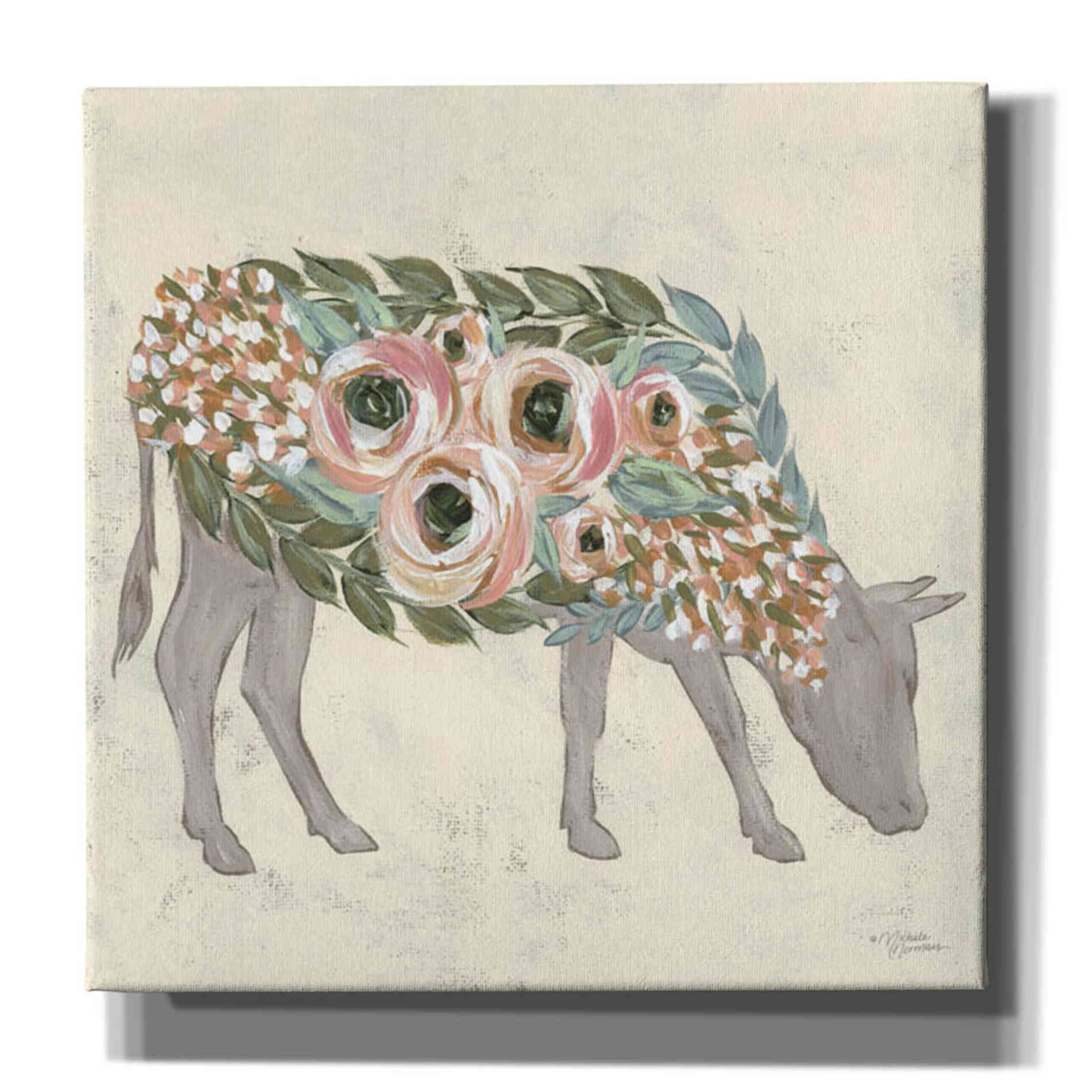 'Annabelle the Cow' by Michele Norman, Canvas Wall Art,Size 1 Sqaure
