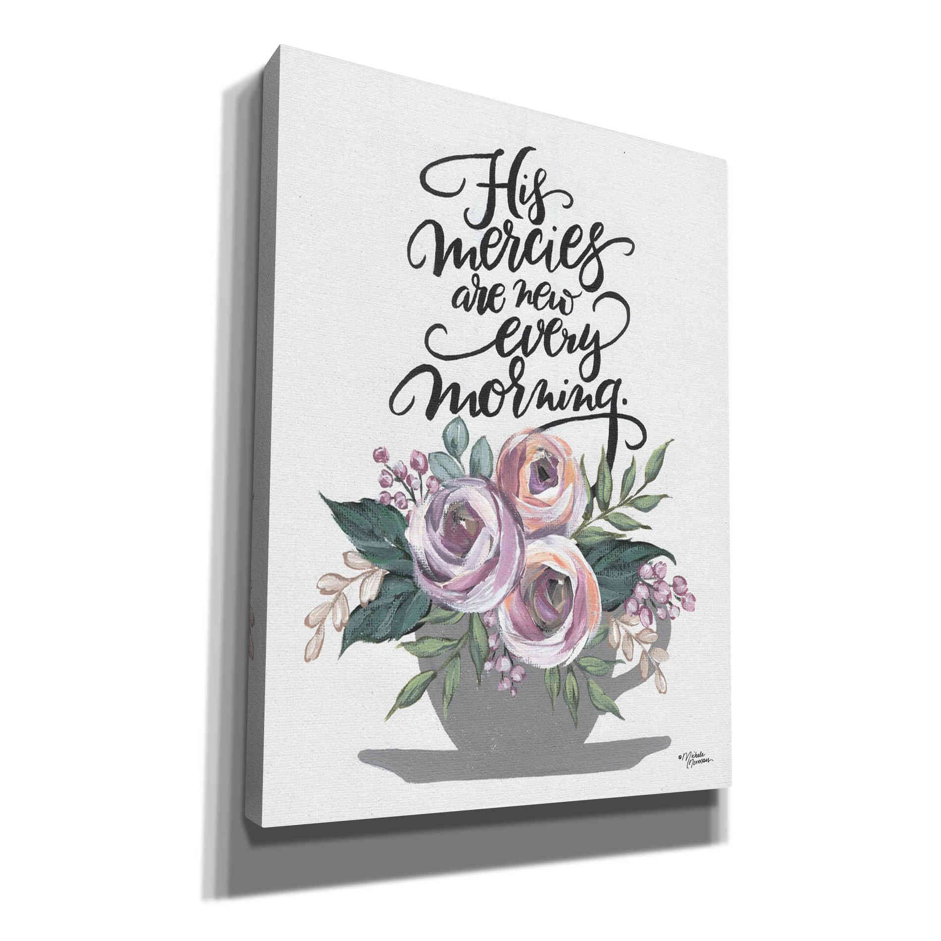'His Mercies are New Every Morning' by Michele Norman, Canvas Wall Art,Size C Portrait
