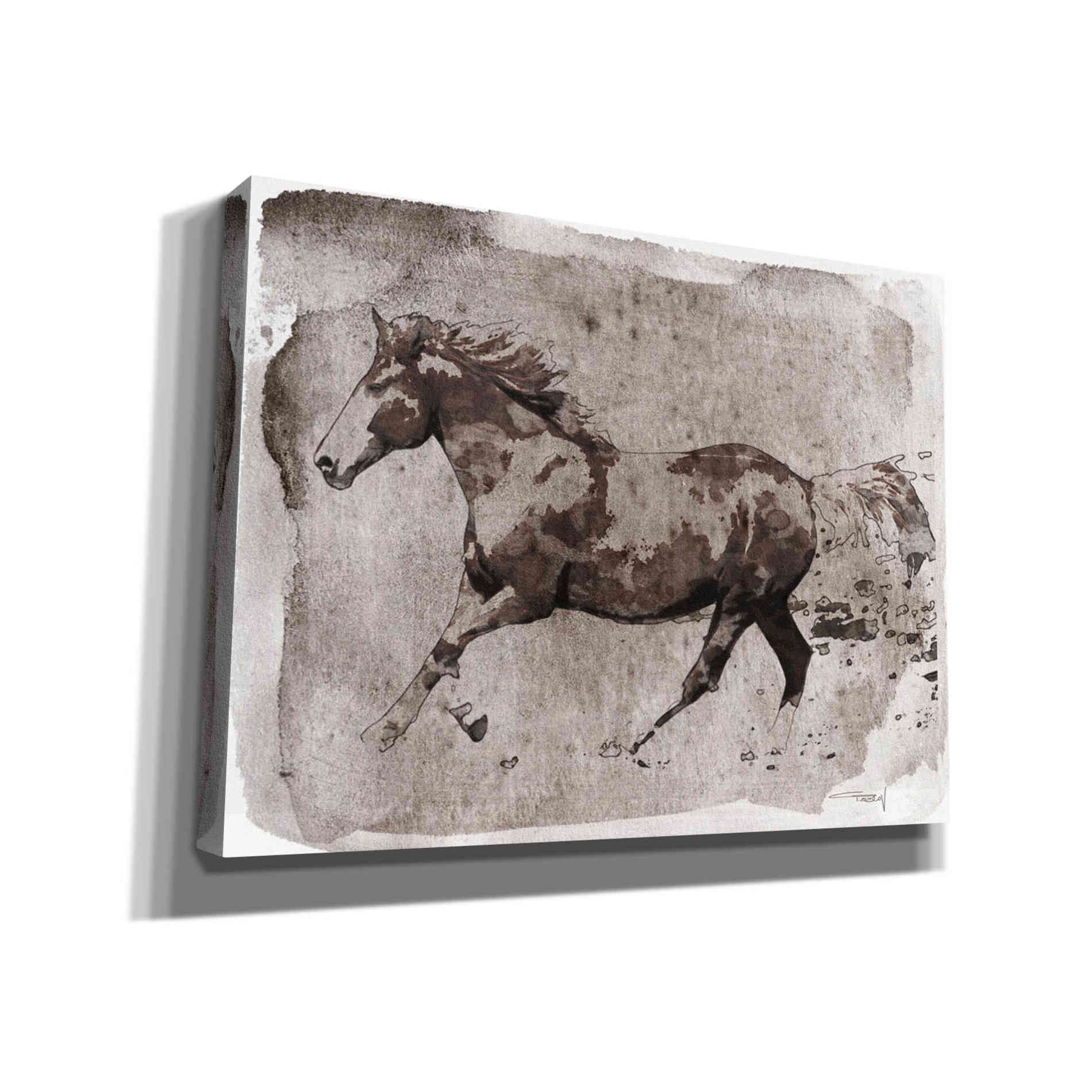 'Brown Horse Running' by Irena Orlov, Canvas Wall Art