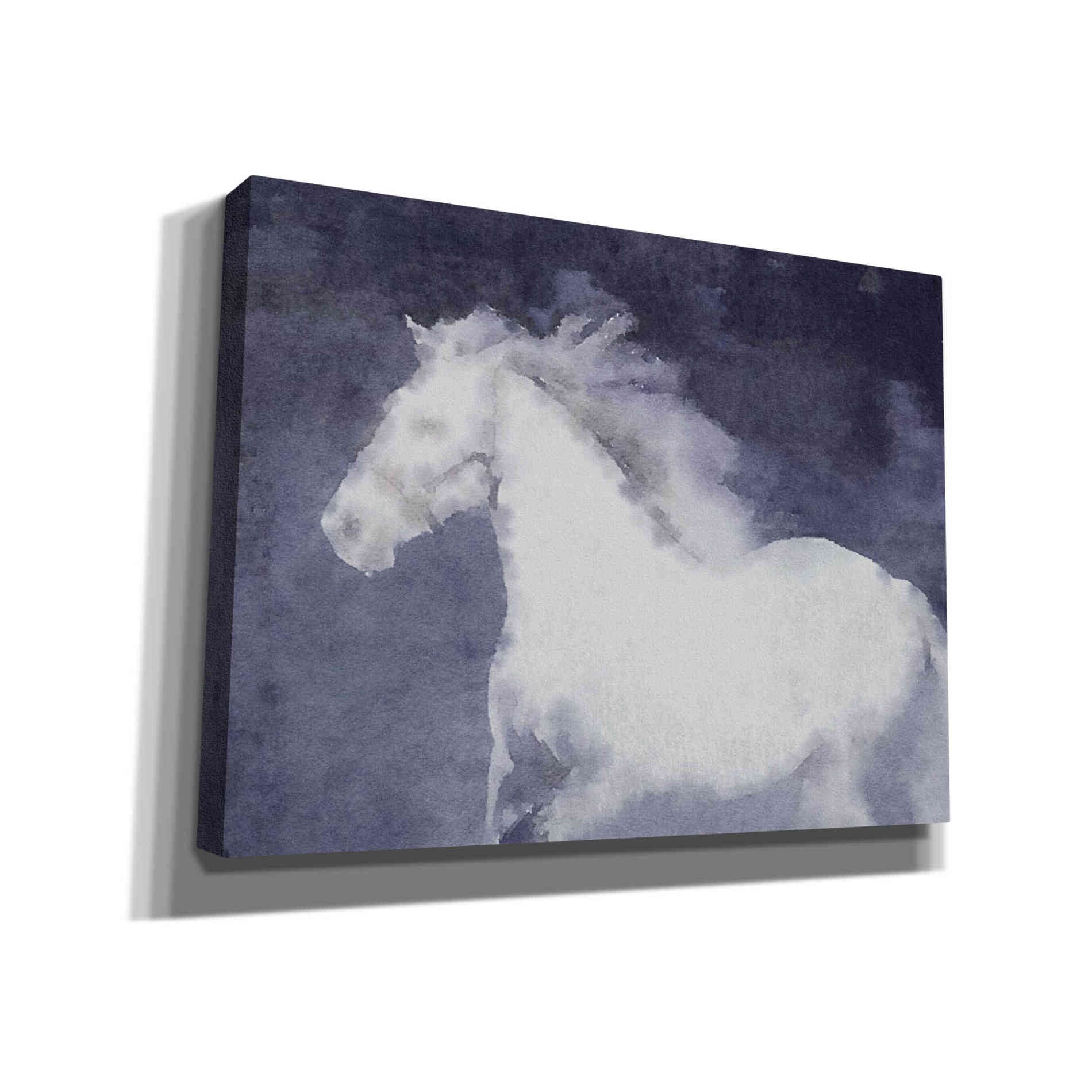 'White Running Horse In The Fog Mist 1' by Irena Orlov, Canvas Wall Art