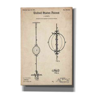 'Apparatus to Teach Boxing Blueprint Patent Parchment' Canvas Wall Art,Size A Portrait