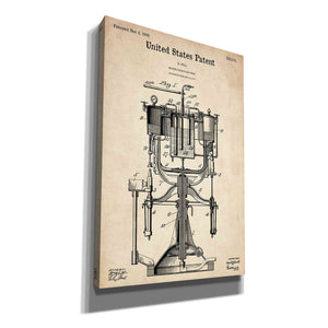 'Beer Bottling Machine Blueprint Patent Parchment' Canvas Wall Art,Size A Portrait