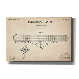 'Navigable Balloon Blueprint Patent Parchment' Canvas Wall Art,Size A Landscape