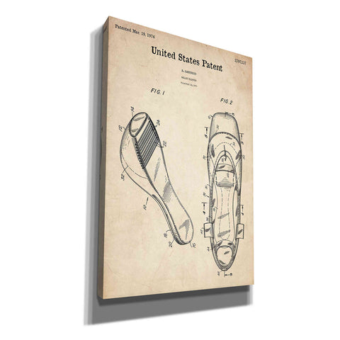 Image of 'Ballet Slippers Blueprint Patent Parchment' Canvas Wall Art,Size A Portrait