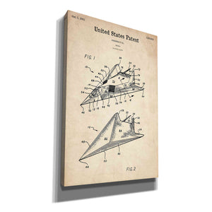 'F-117 Nighthawk Stealth Fighter Blueprint Patent Parchment' Canvas Wall Art,Size A Portrait