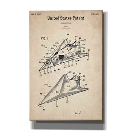 'F-117 Nighthawk Stealth Fighter Blueprint Patent Parchment' Canvas Wall Art,Size A Portrait