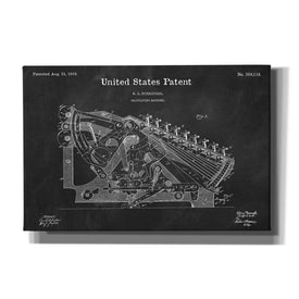 'Calculating Machine Blueprint Patent Chalkboard' Canvas Wall Art,Size A Landscape