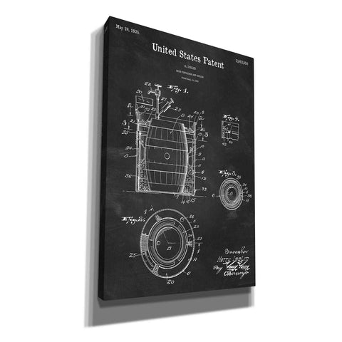 Image of 'Beer Container and Cooler Blueprint Patent Chalkboard' Canvas Wall Art,Size A Portrait