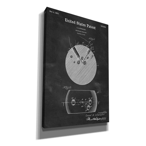 Image of 'Bowling Ball Finger Grip Blueprint Patent Chalkboard' Canvas Wall Art,Size A Portrait