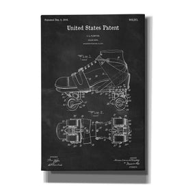 'Roller Skates Blueprint Patent Chalkboard' Canvas Wall Art,Size A Portrait