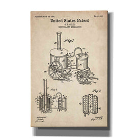 Distillery Apparatus Blueprint Patent Parchment' Canvas Wall Art