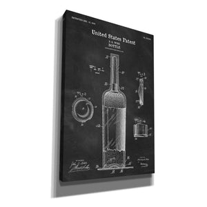'Bottle Blueprint Patent Chalkboard' Canvas Wall Art
