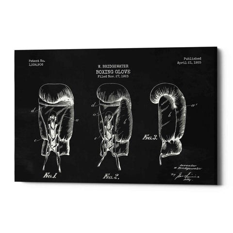 Image of 'Boxing Glove, 1925 Blueprint Chalkboard Patent' Canvas Wall Art