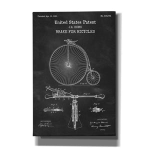 'Brake for Vintage Bicycle Blueprint Patent Chalkboard' Canvas Wall Art