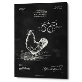 'Eye Protector for Chickens Blueprint Patent Chalkboard' Canvas Wall Art