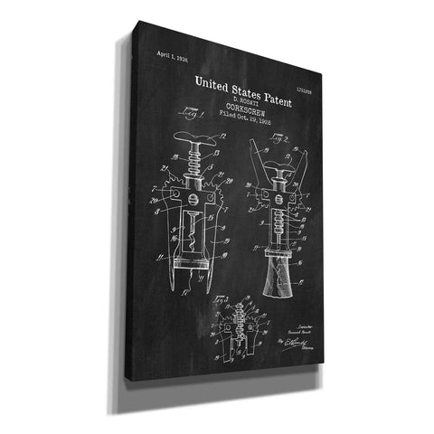 Image of 'Corkscrew Blueprint Patent Chalkboard' Canvas Wall Art