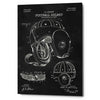 'Football Helmet Blueprint Patent Chalkboard' Canvas Wall Art