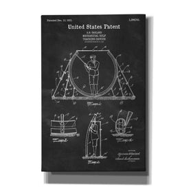 'Golf Teaching Device Blueprint Patent Chalkboard' Canvas Wall Art