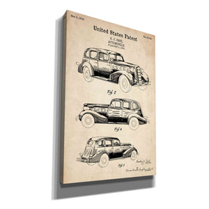 'Luxury Automobile Blueprint Patent Parchment' Canvas Wall Art