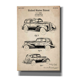 'Luxury Automobile Blueprint Patent Parchment' Canvas Wall Art