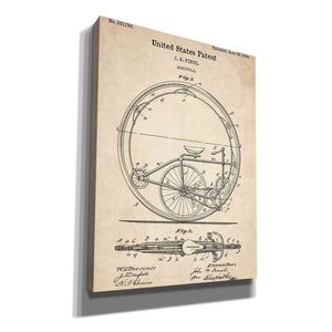 'Monocycle Vintage Patent' Canvas Wall Art