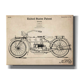 'Vintage Motorcycle Patent Blueprint' Canvas Wall Art