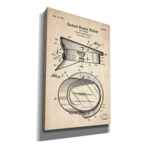 'Police Uniform Cap Blueprint Patent Parchment' Canvas Wall Art
