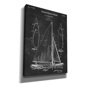 'Sailboat Blueprint Patent Chalkboard' Canvas Wall Art